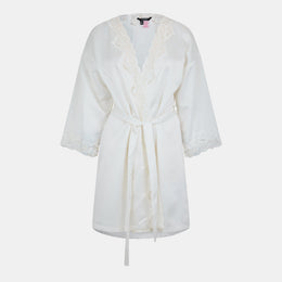 Lace-Trimmed Satin Dressing Gown