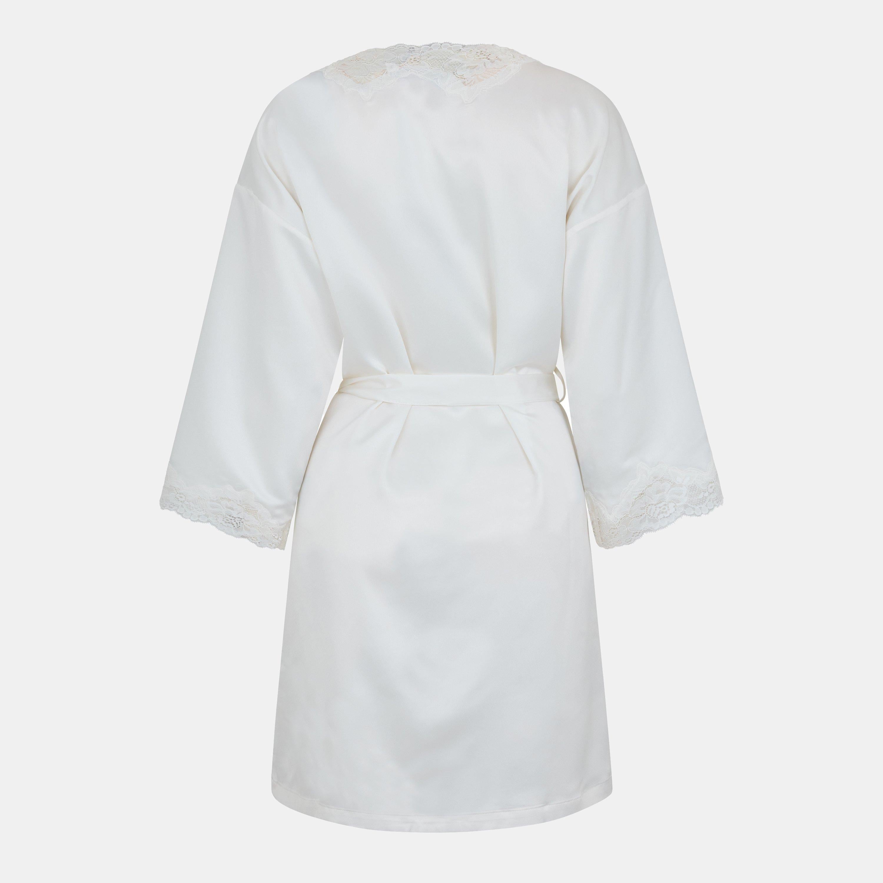 Lace-Trimmed Satin Dressing Gown