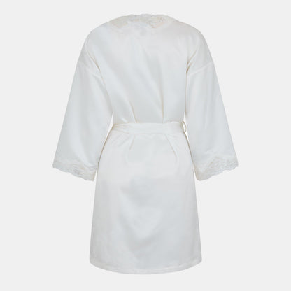 Lace-Trimmed Satin Dressing Gown