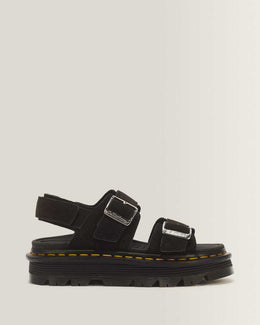 Zebzag Suede Platform Sandals — Black