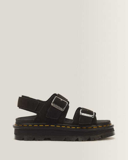 Zebzag Suede Platform Sandals — Black