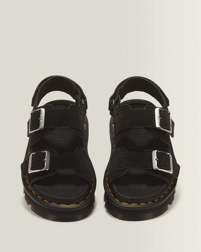 Zebzag Suede Platform Sandals — Black