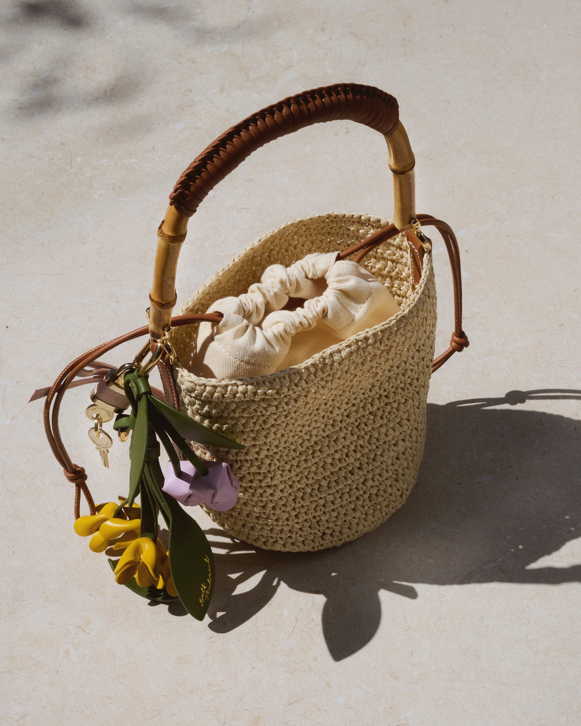 Soft Raffia Bucket Bag