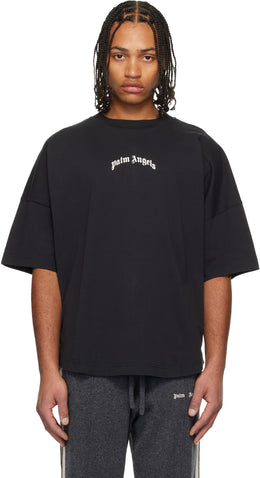 Black Curved Logo Over T-shirt