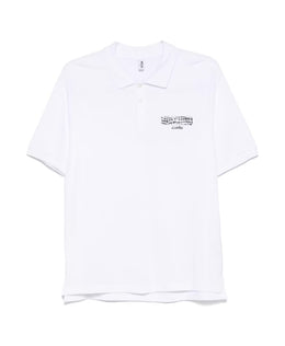 Moschino Logo Print Polo Shirt White