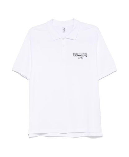 Moschino Logo Print Polo Shirt White