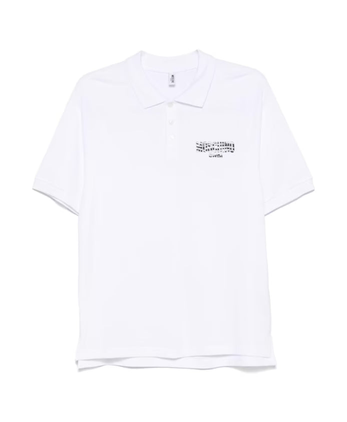 Moschino Logo Print Polo Shirt White