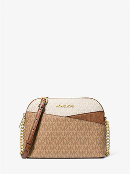 Jet Set Travel Medium Color-Block Signature Logo Crossbody Bag