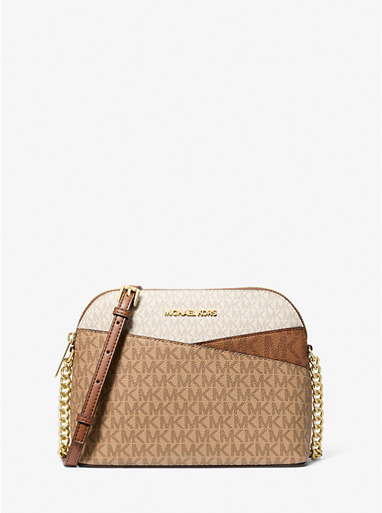 Jet Set Travel Medium Color-Block Signature Logo Crossbody Bag