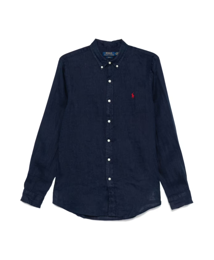 Polo Ralph Lauren Blue Button-Down Shirt with Pony Motif
