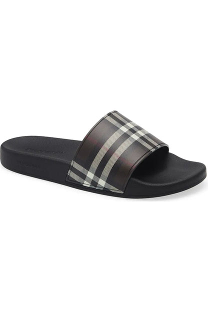 Furley Check Slide Sandal Burberry