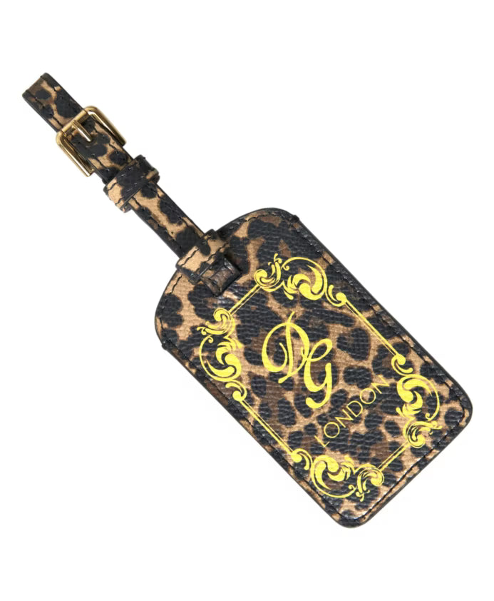 Multicolor Leopard Leather Luggage Tag