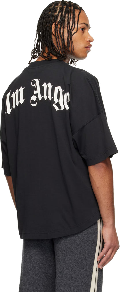 Black Curved Logo Over T-shirt