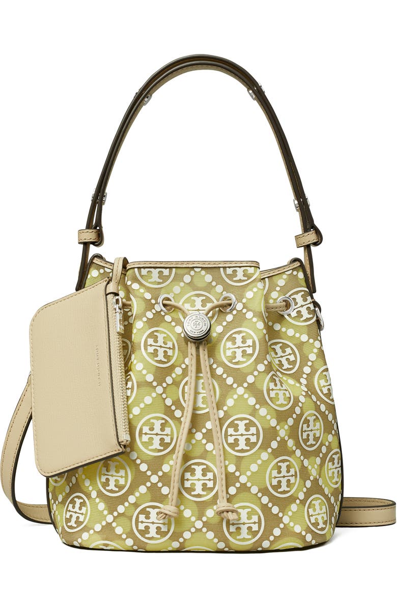 T Monogram Mesh Dot Bucket Bag
