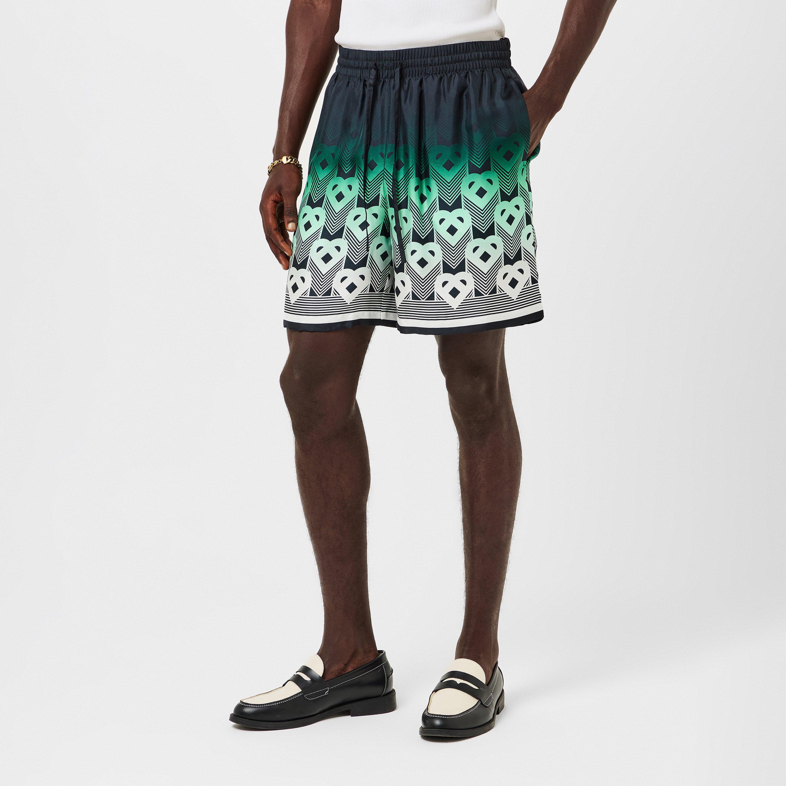 Men's Casa Mono Silk Woven Tracksuit Shorts