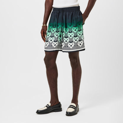 Men's Casa Mono Silk Woven Tracksuit Shorts