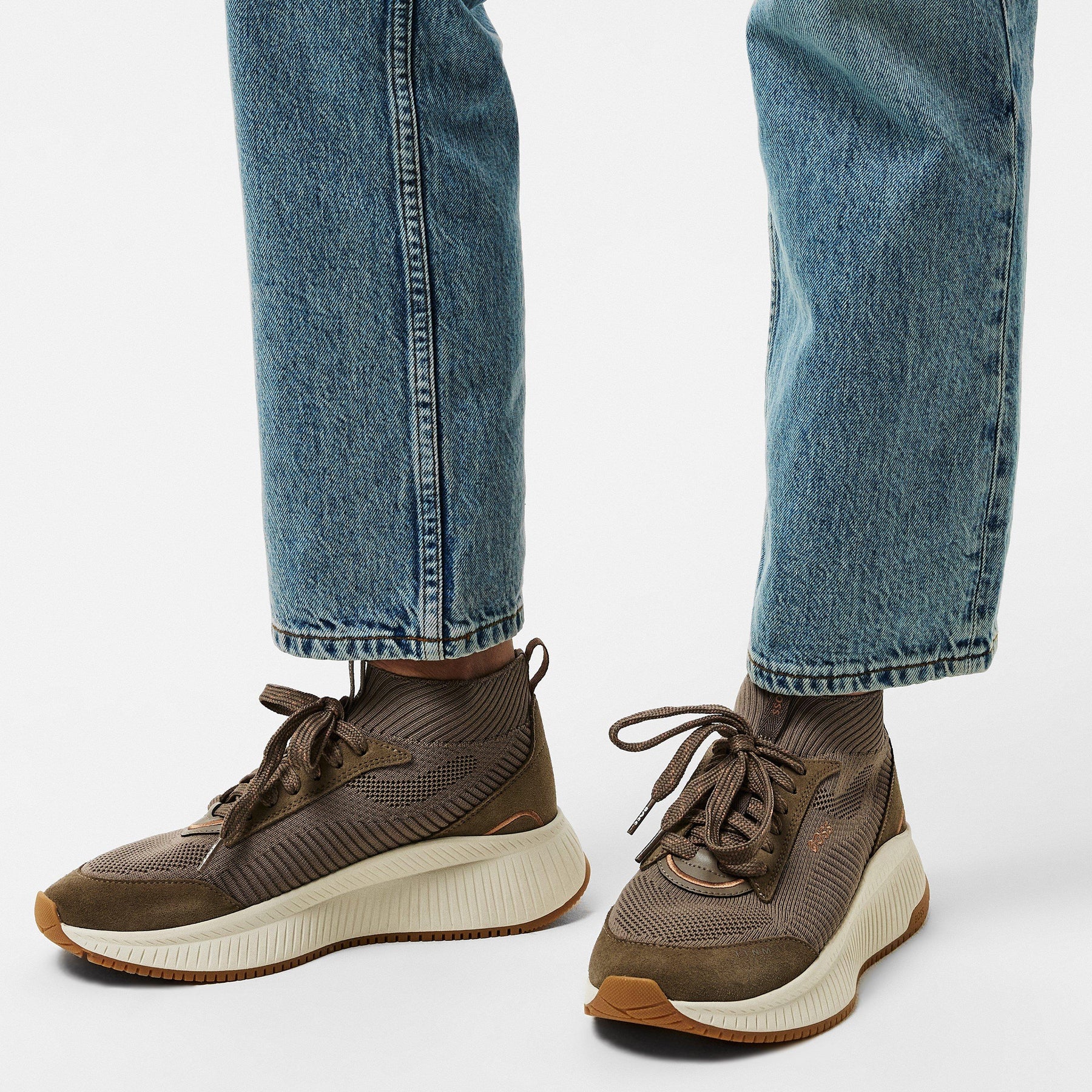 Women's Fishbone Sock Trainers, Impeccable Grip and Stability Sneakers