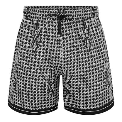 Men's Staggered Houndstooth Silk Woven Tracksuit Shorts
