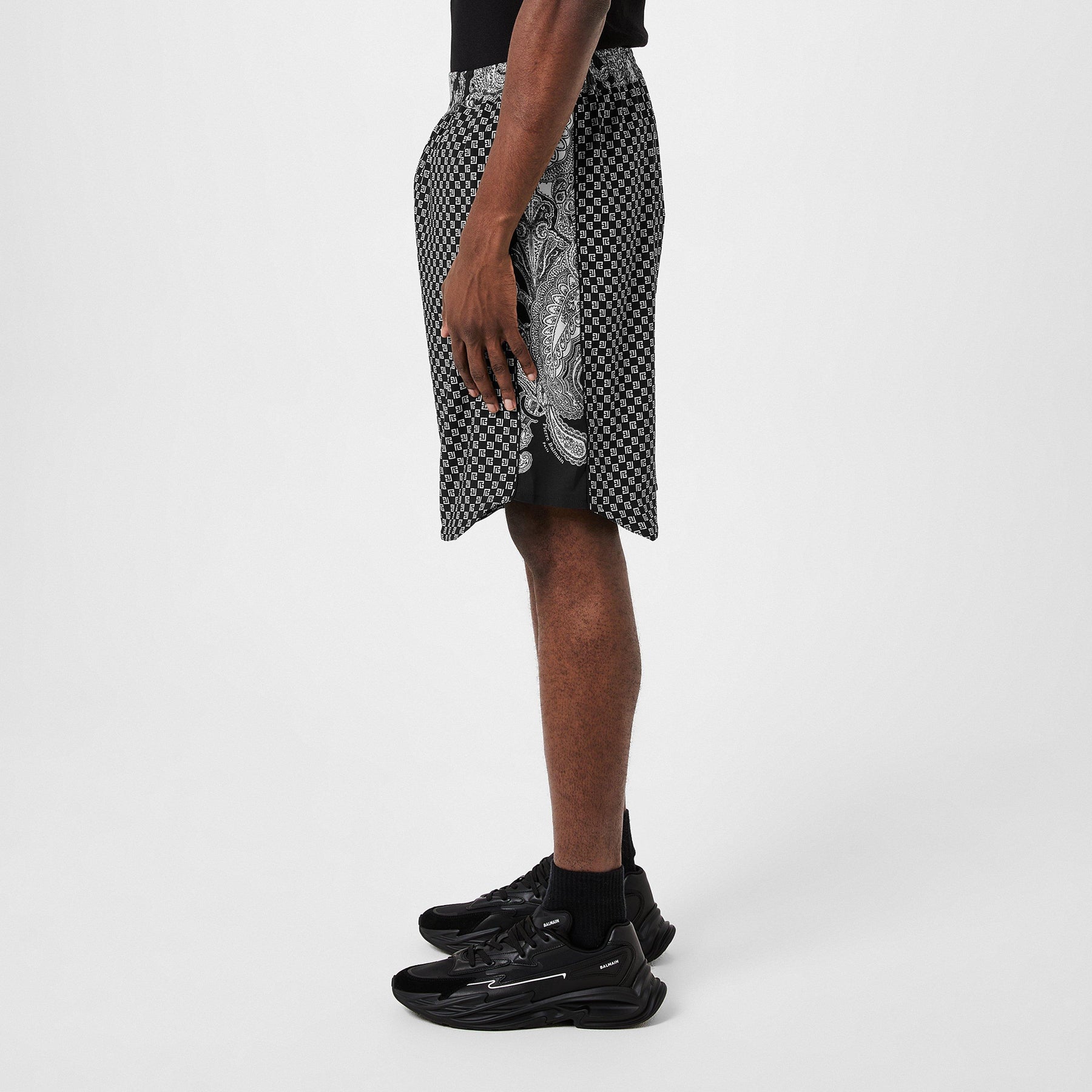 Straight-Leg Monogrammed Printed Poplin Shorts