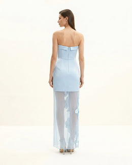 Orchid Embroidered Dress - Light Blue