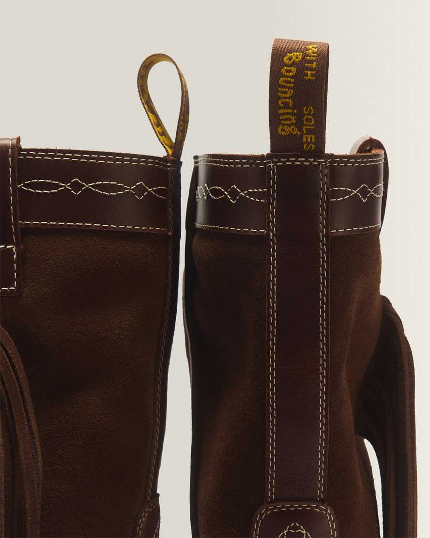 Desert Rodeo Quad Mid Leather & Suede Boots — DARK BROWN
