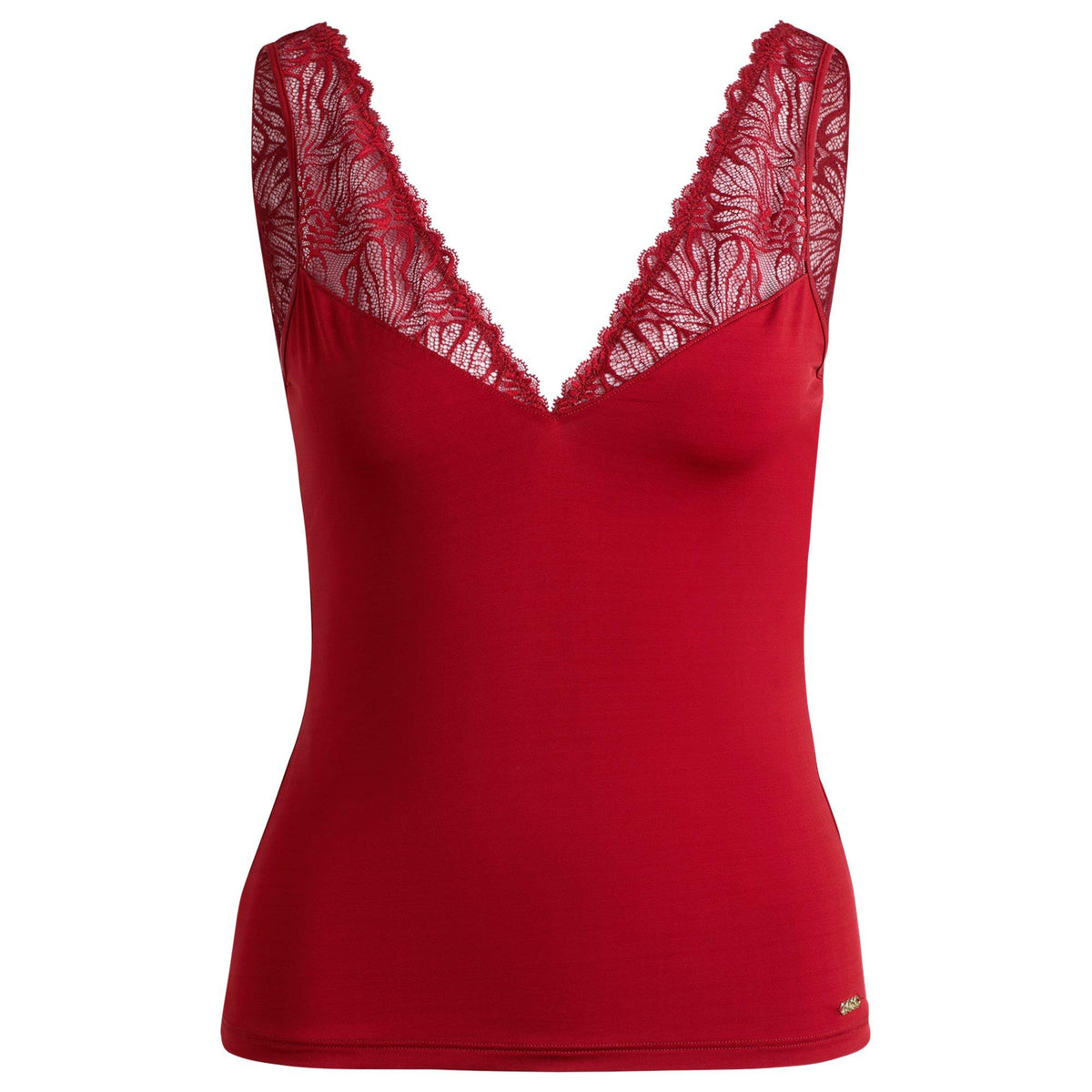 Lace Trim Jersey Vest
