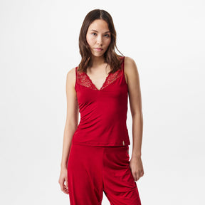 Lace Trim Jersey Vest