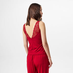 Lace Trim Jersey Vest