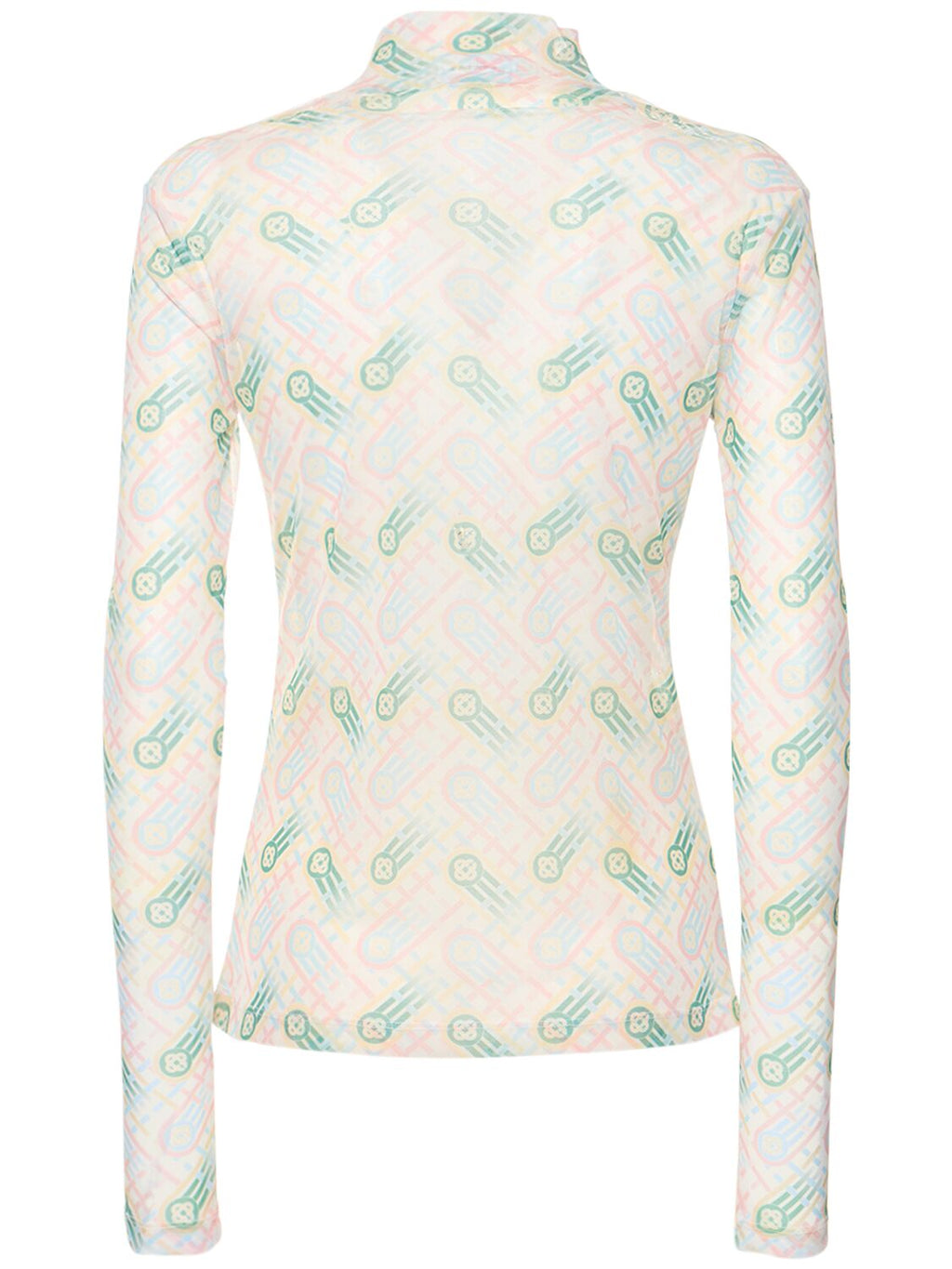 CASABLANCA Casablanca Printed monogram stretch mesh l/s top - Size: M T-Shirts | Shop From The Mirage