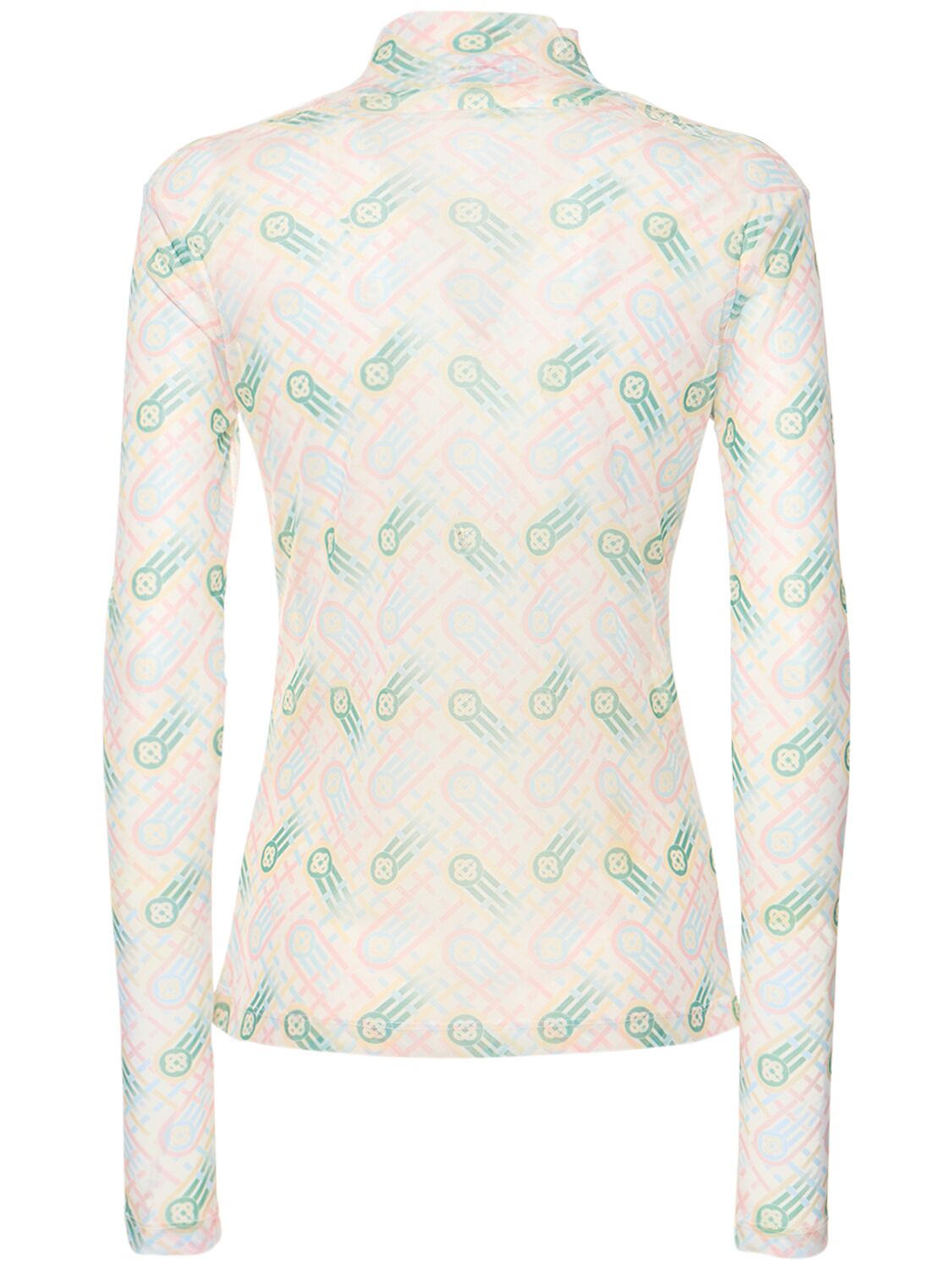 Casablanca Printed monogram stretch mesh l/s top