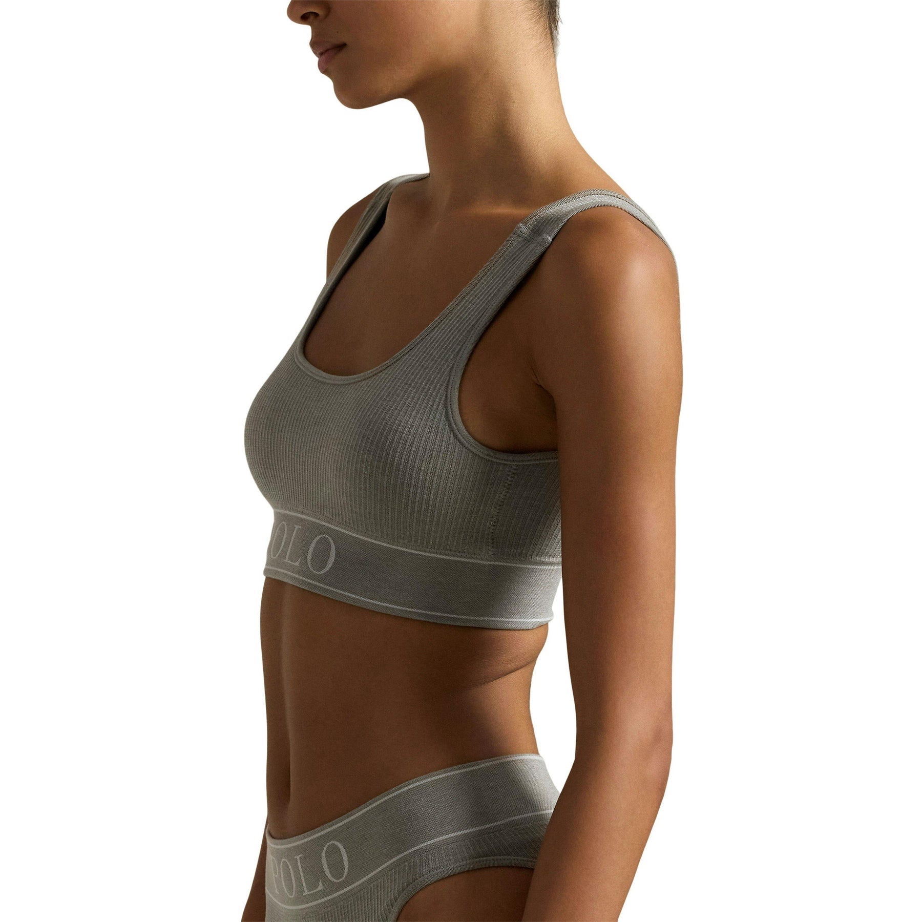 Womens Ribbed Scoop Bralette