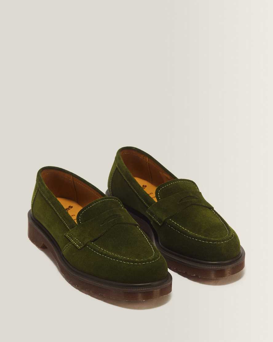 Delapre Penny Loafer Repello Calf Suede Mb — FIELD GREEN
