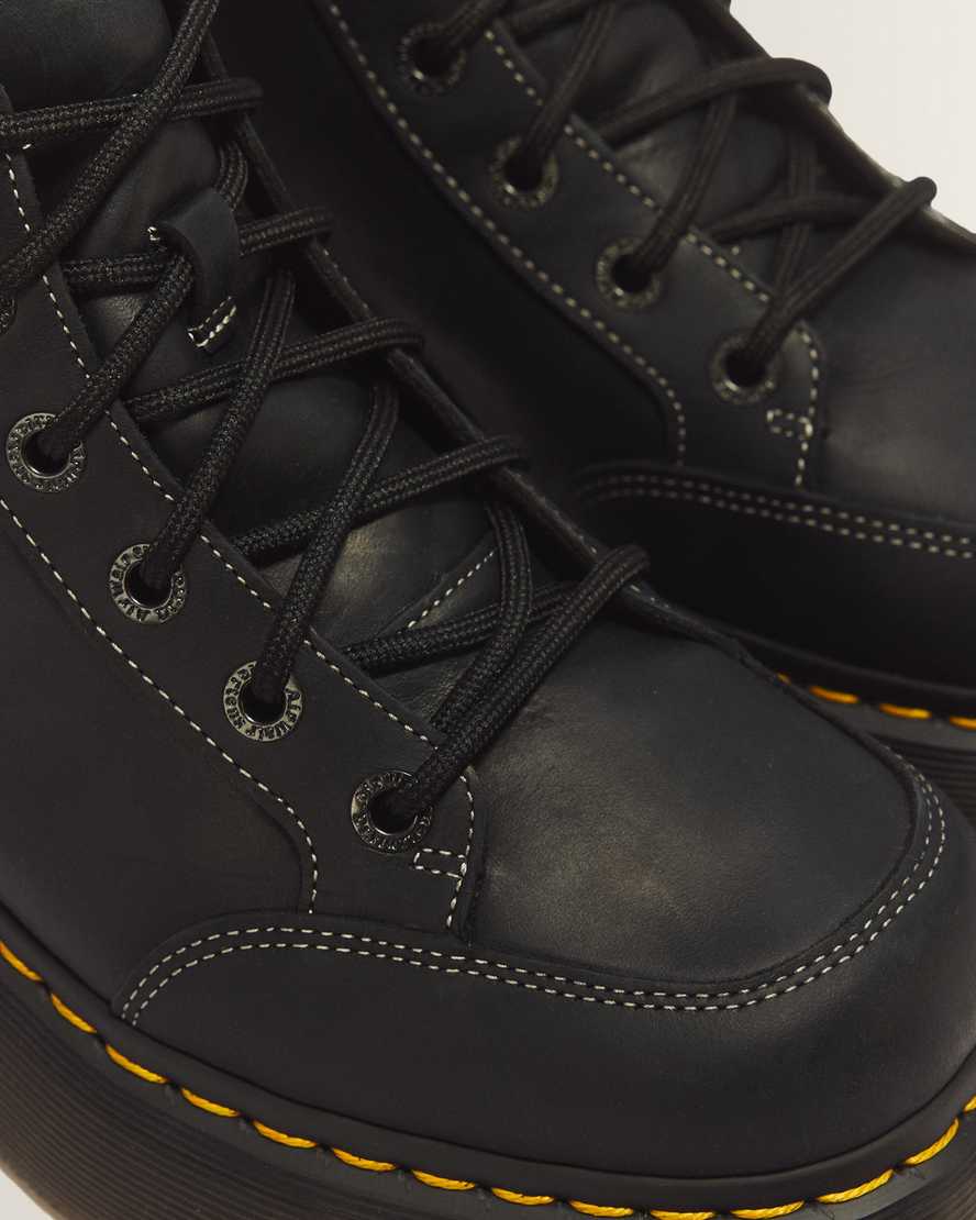 Buzz 6 Eye Wyoming Leather Lace Up Boots — Black