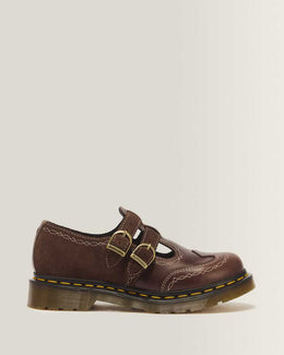 8065 Desert Rodeo Leather & Suede Mary Jane Shoes — DARK BROWN