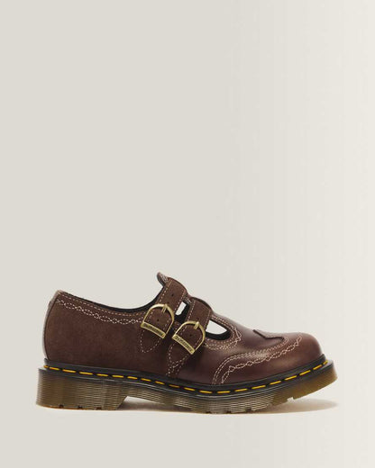 8065 Desert Rodeo Leather & Suede Mary Jane Shoes — DARK BROWN
