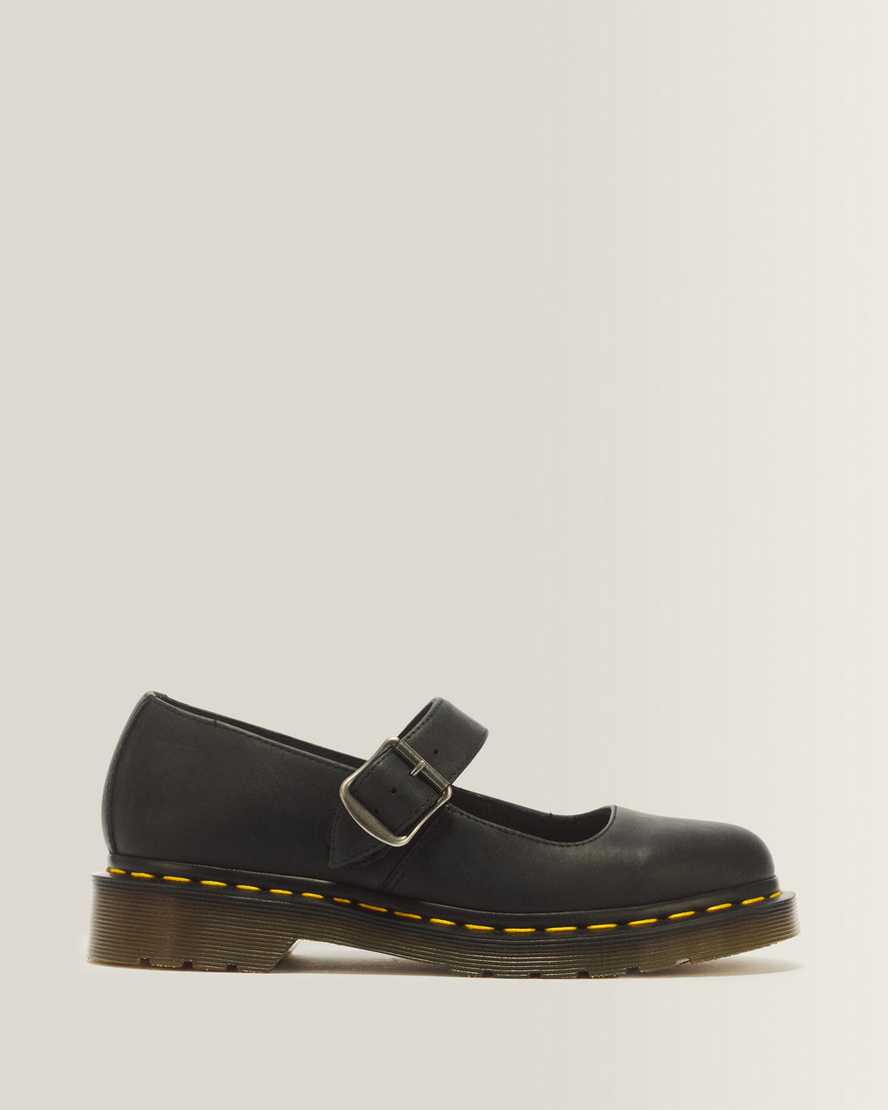 Mariel II Leather Mary Jane Shoes — Black