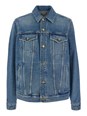 Golden goose Blue Jacket with Patch Pockets on the Chest and Logoed Metal Buttons in Denim Man