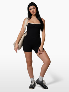 The Shorts Onesie / Black-Cream