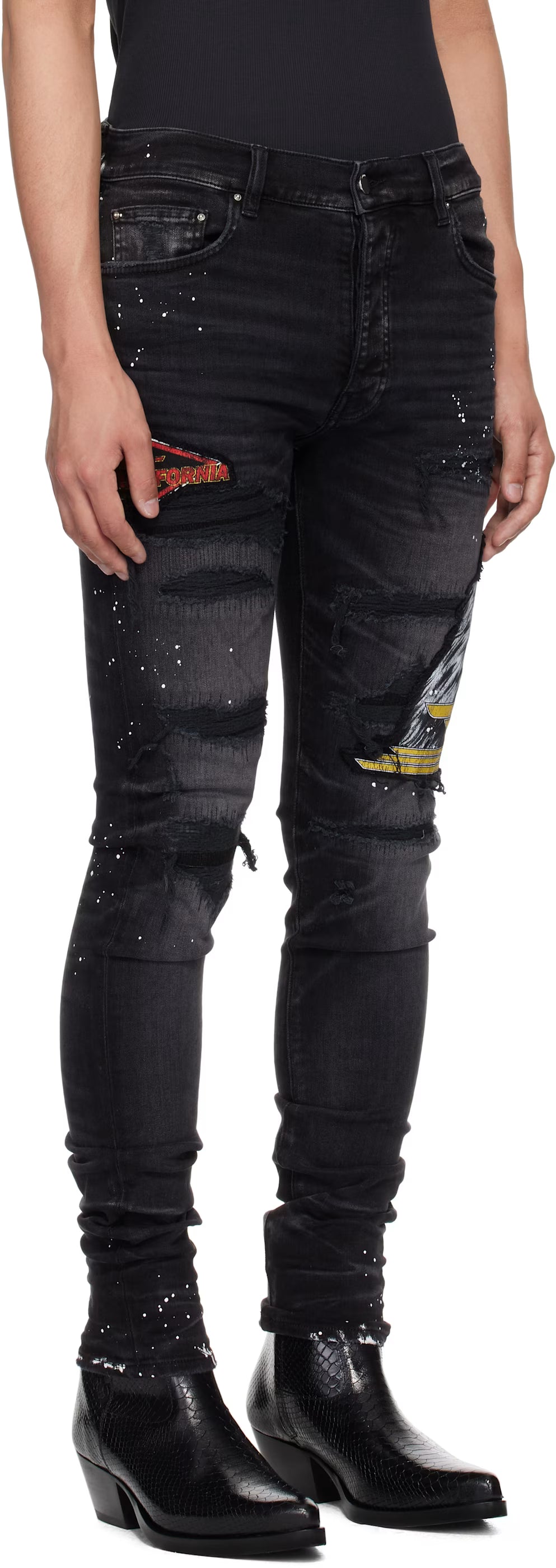 Black MA Cement Thrasher Skinny Jeans
