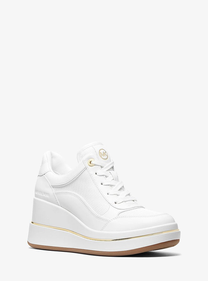 Emmy Leather and Mesh Wedge Trainer