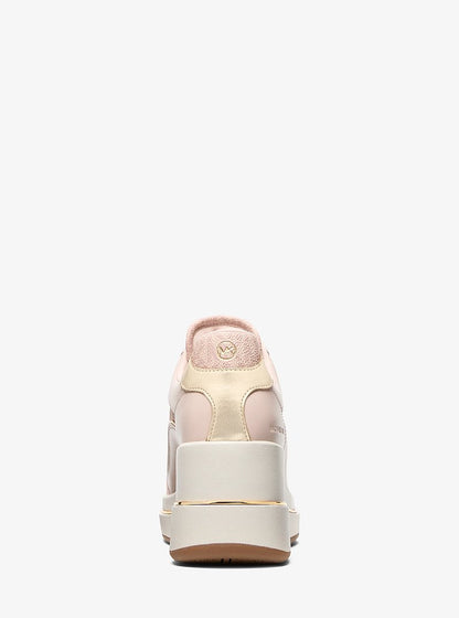 Emmy Signature Logo and Leather Wedge Trainer