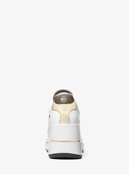 Emmy Signature Logo and Leather Wedge Trainer
