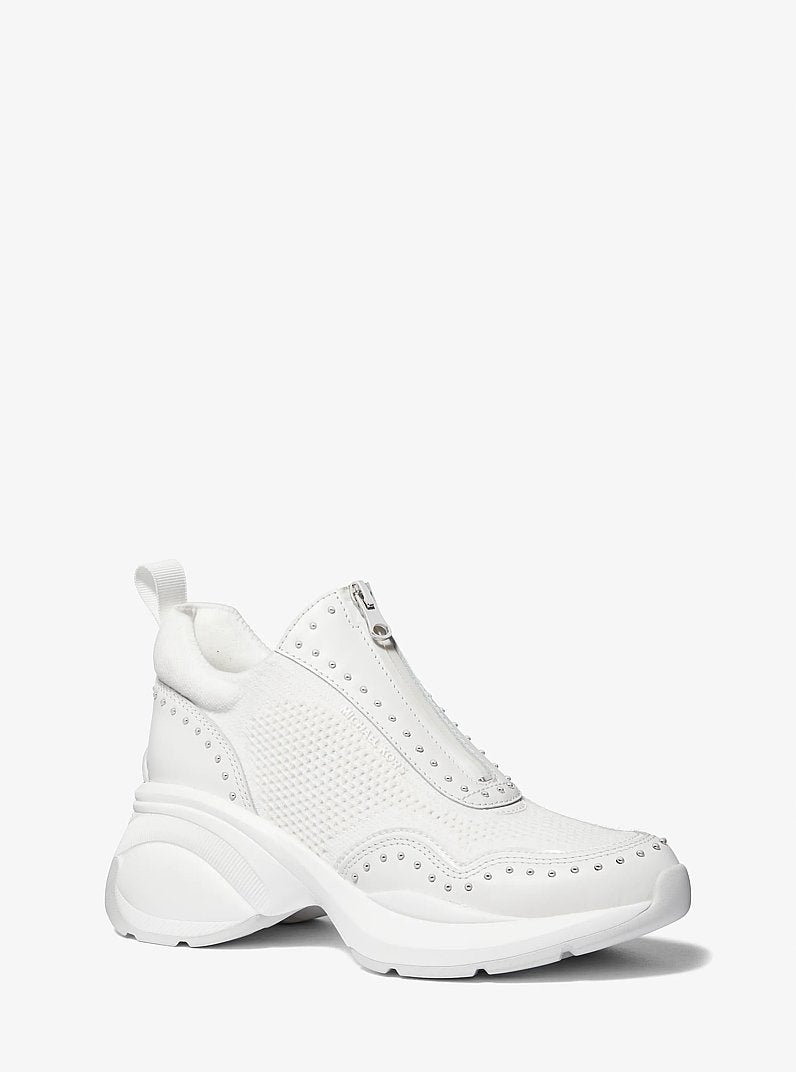 Zuma Studded Mixed-Media Trainer