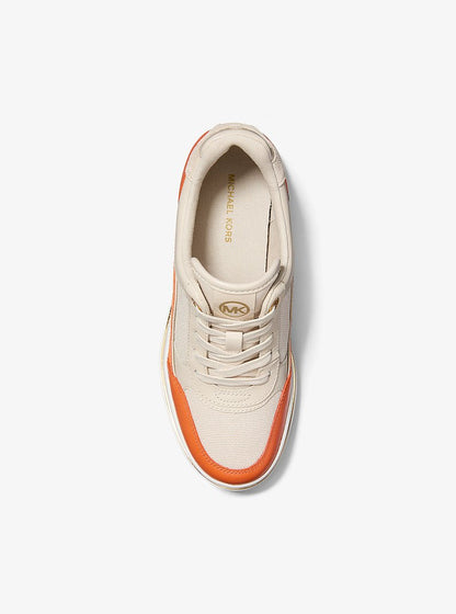Emmy Leather and Canvas Wedge Trainer