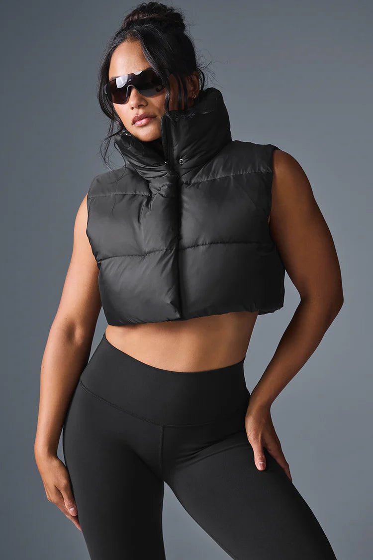 Cropped Gold Rush Puffer Vest