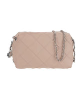 Pink Leather Shoulder Bag with Chain