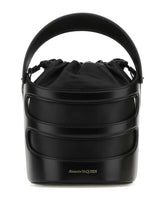 Black leather The Rise bucket bag
