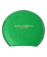Green Leather Round Logo Hand Mirror Holder