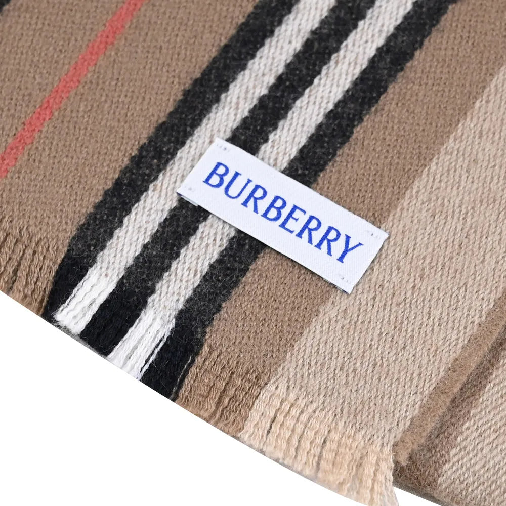BURBERRYClassic striped double-sided printed wool long scarf