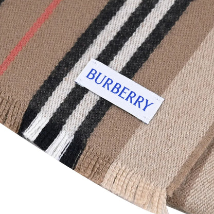 BURBERRYClassic striped double-sided printed wool long scarf